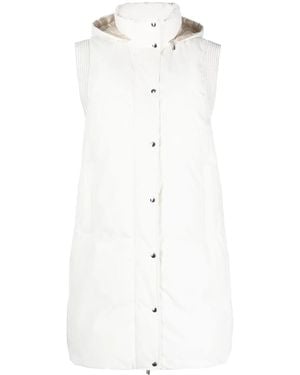 Peserico Beaded-Trim Padded Down Gilet - White