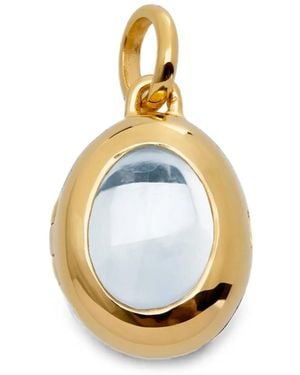 Monica Vinader Collier À Pendentif Médaillon April En Cristal De Roche - Métallisé