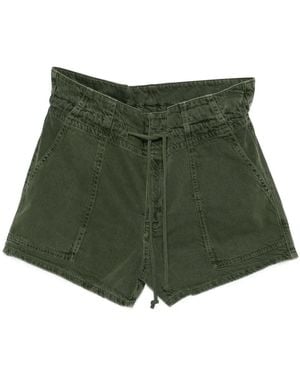 Ba&sh Fabo Paperbag-Waist Shorts - Green