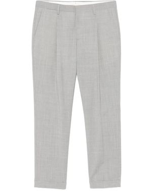 Briglia 1949 Pleated Crosshatch-Texture Trousers - Grey