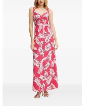 Morgan Leaf-Print Maxi Dress - Red