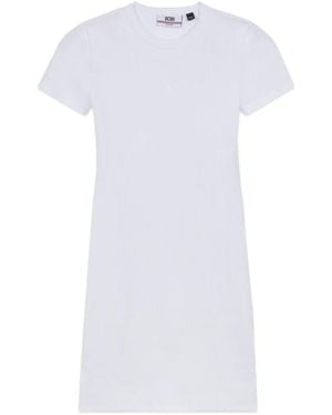 Gcds Logo-Embroidered Mini Dress - White
