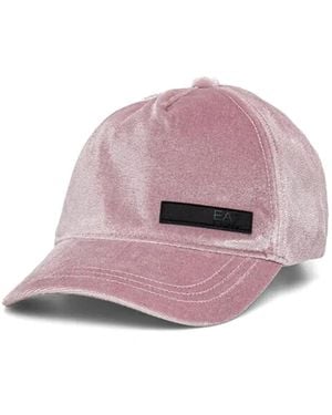EA7 Logo-Patch Velvet Cap - Pink