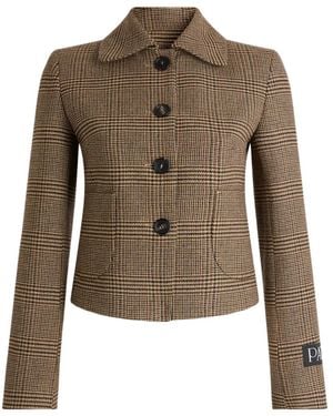 Patou Prince Of Wales Check Long-Sleeve Jacket - Brown