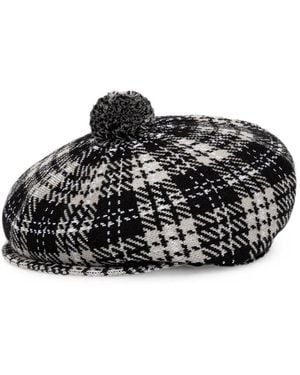 Kangol Houndstooth Pom-Pom Hat - Black