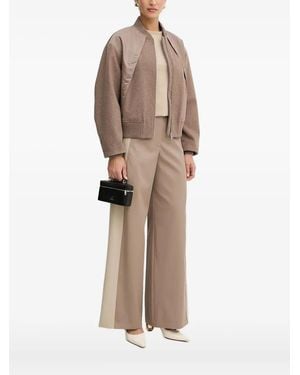 BOSS Wool-Paneled Bomber Jacket - Natural