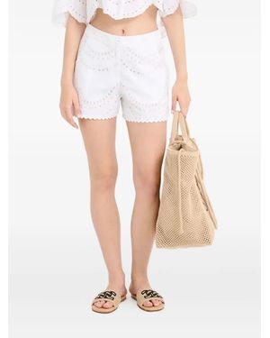 Charo Ruiz Embroidered Scalloped Shorts - White