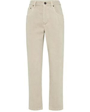 Brunello Cucinelli Straight-Leg Trousers - Natural
