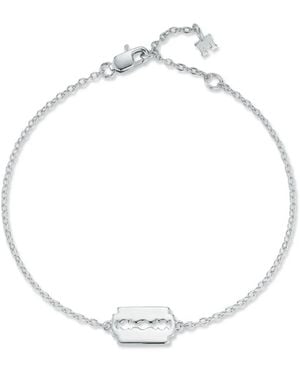 Mateo 14K Mini Razor Blade Bracelet - White