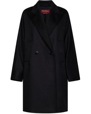 Max Mara Notch-Lapel Double-Breasted Coat - Black