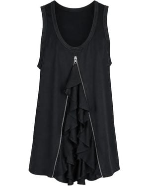 Comme des Garçons Ruffled Zip-Fastening Vest - Black