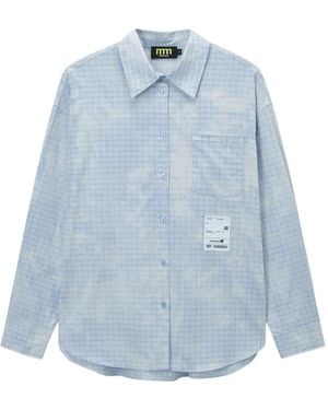 Mini Cream Chequered Shirt - Blue