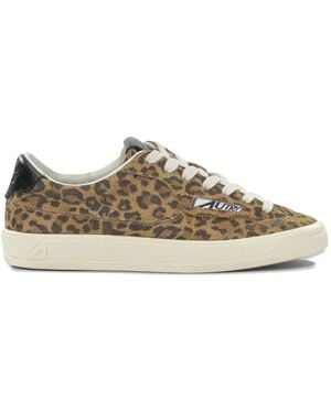 Autry Leopard-Print Suede Sneakers - Brown