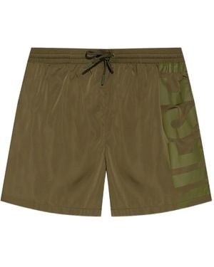 DIESEL Logo-Print Swim Shorts - Green