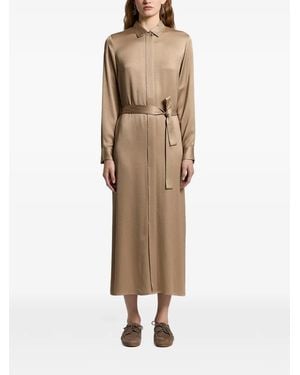 Peserico Satin Midi Dress - Natural