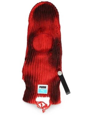 PUMA X A$Ap Rocky Distressed-Effect Ribbed Balaclava - Red