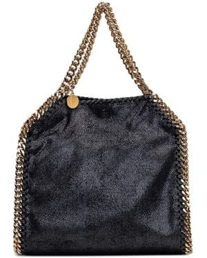 Stella McCartney Mini Sac Cabas Métallisé Falabella À Détail De Chaîne - Noir