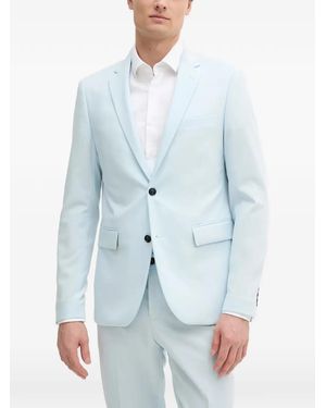 Lindbergh Buttoned Notched Lapel Suit - Blue