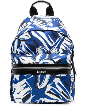 Palm Angels Rucksack Mit Grafischem Print - Blau