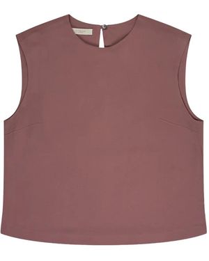 Glanshirt Crew-Neck Blouse - Purple
