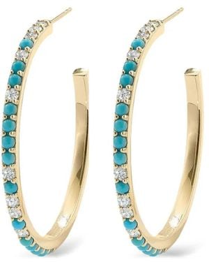 Robinson Pelham Orecchini A Mezzo Cerchio Giant Orb Con Turchese E Diamanti - Bianco