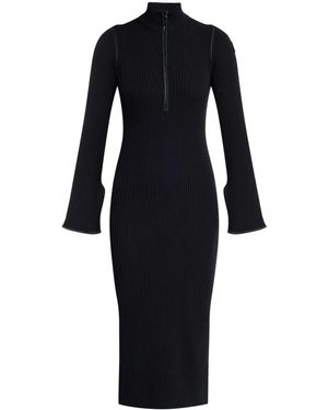 Moncler Midikleid Mit Halbem Reißverschluss, Damen, Größe - Schwarz