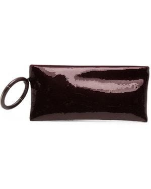 Tom Ford Sequin-Embellished Leather-Trim Clutch Bag - Brown