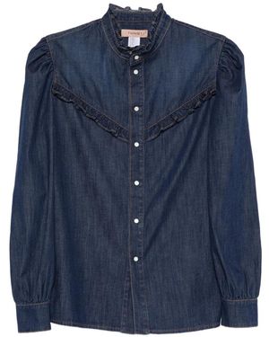 Twinset Ruffled Long-Sleeve Shirt - Blue