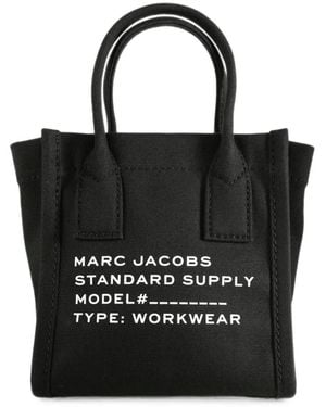 Marc Jacobs Logo-Print Canvas Tote Bag - Black
