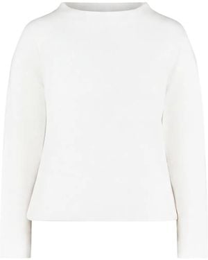 BETTY&CO Textured Boat-Neck Long-Sleeve Top - White