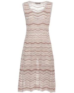 D.exterior Zigzag Sleeveless Midi Dress - Natural