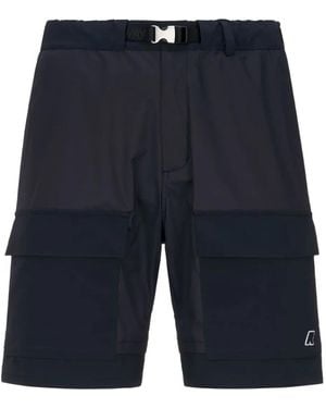 K-Way ロゴパッチ ショートパンツ - ブルー