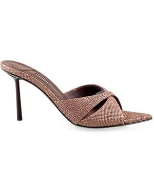 Le Silla Shirley Woven Crossover-Strap Heeled Sandals - Pink