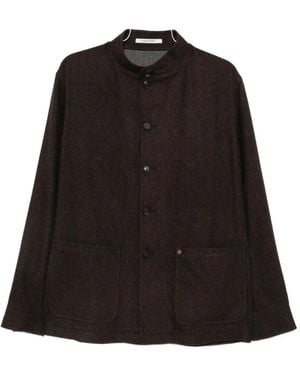 Tagliatore G-Klein Button-Up Mandarin-Collar Jacket - Black