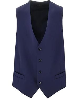 Luigi Bianchi Single-Breasted Wool Waistcoat - Blue