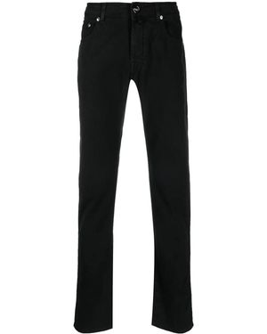 Moorer Klassische Straight-Leg-Jeans - Schwarz