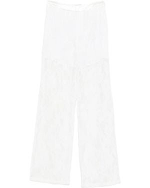 Isabelle Blanche Floral-Motif Trousers - White