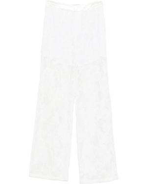 Isabelle Blanche Floral-Motif Pants - White
