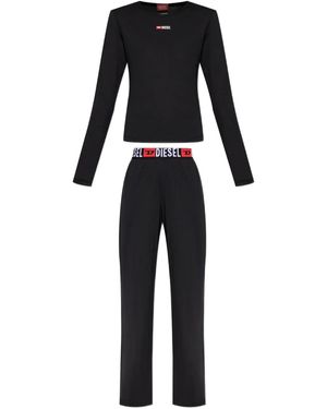 DIESEL Gilda-D-Core Pyjama mit Logo-Bund - Schwarz