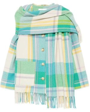 Mira Mikati Blanket Scarf Coat - Blue