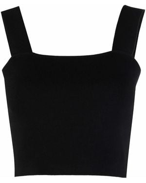 Maje Knitted Crop Top - Black