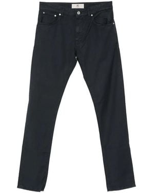 PT Torino Logo-Patch Five-Pocket Trousers - Blue