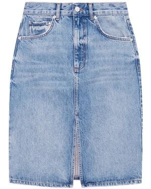 Anine Bing Falda Midi Jamey Con Abertura Frontal - Azul