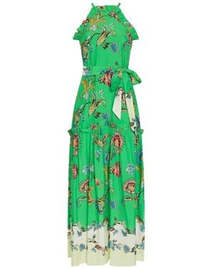 Marie Oliver Keenan Ruffled Floral Print Dress - Green