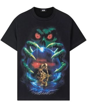 Gcds Gothic Graphic-Print T-Shirt - Black