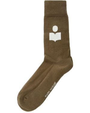 Isabel Marant Calzini Con Decorazione Logo - Marrone