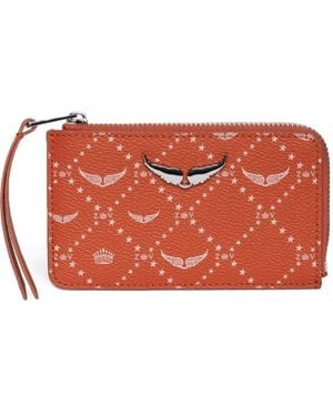 Zadig & Voltaire Monogram-Print Cardholder - Red