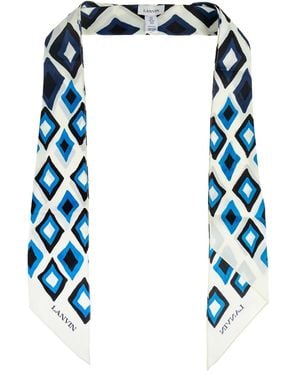 Lanvin Diamond-Pattern Scarf - Blue