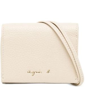 agnès b. Tri-Fold Leather Wallet - Natural