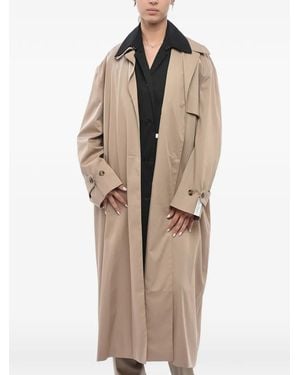ROKH Layered-Detail Trench Coat - Natural